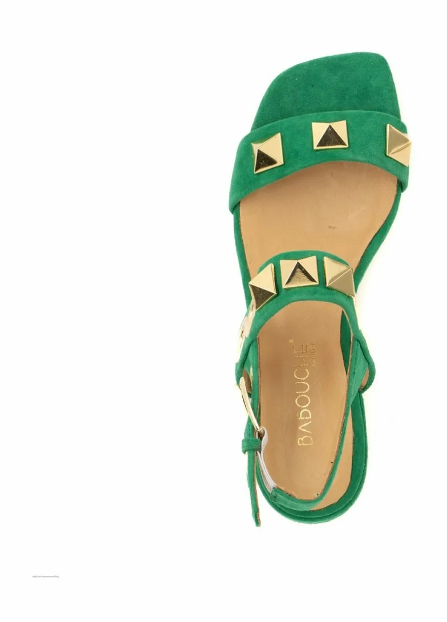 Babouche sandaal studs groen
