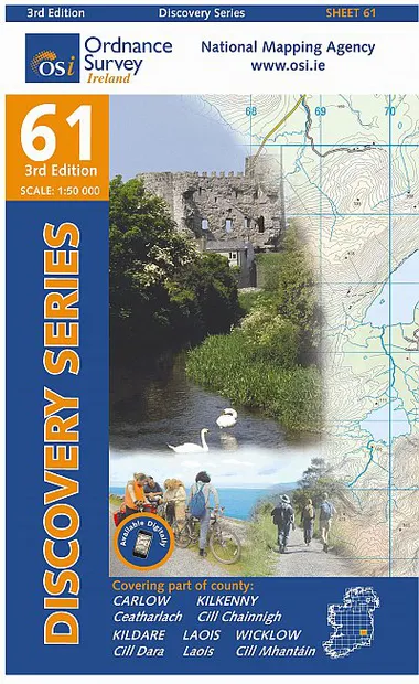 Topografische kaart - Wandelkaart 61 Discovery Carlow, Kildare, Kilken