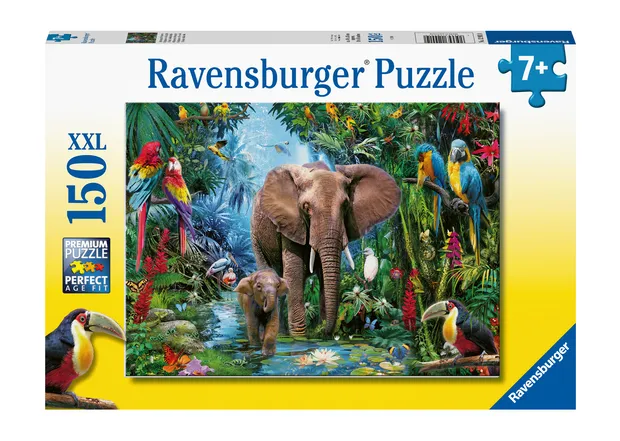 Puzzel - Olifanten in de Jungle (150 XXL)