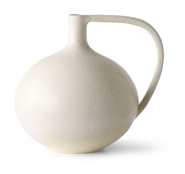 Ceramic jar M white speckled