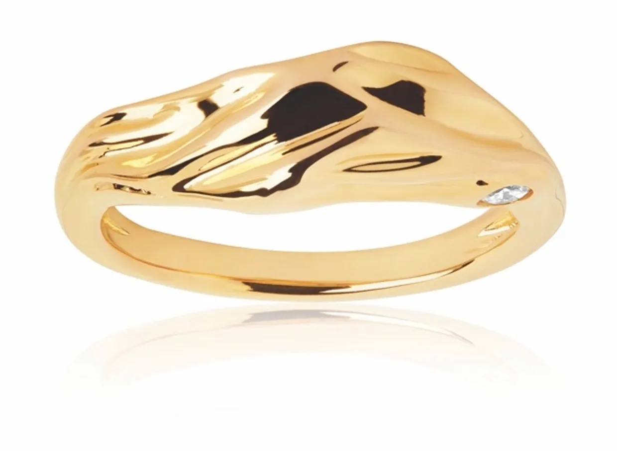 18kt plated ring