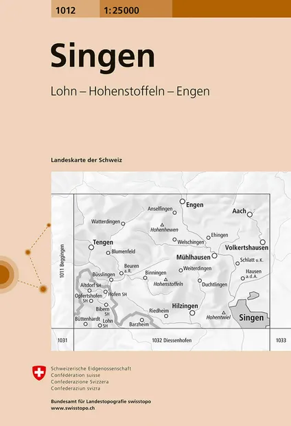Wandelkaart - Topografische kaart 1012 Singen | Swisstopo