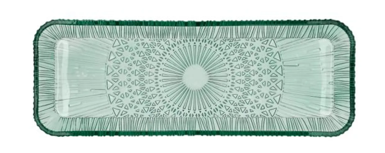 Kusintha serveerschaal rechthoekig 38x14 cm  - Groen