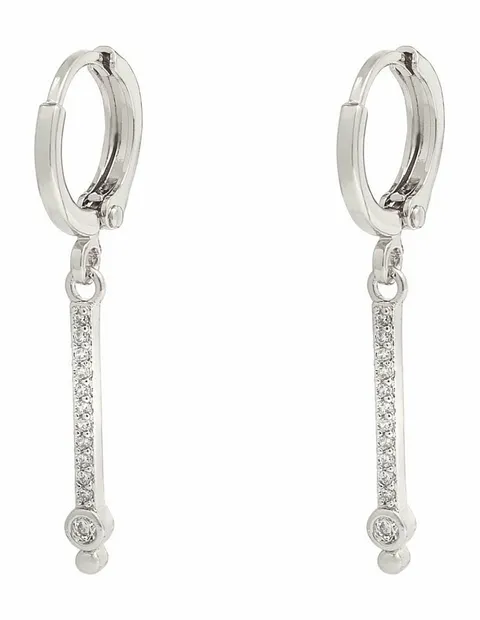Earrings bar silver/white