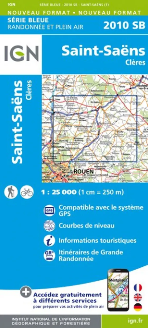 Wandelkaart - Topografische kaart 2010SB Saint-Saëns | IGN - Institut