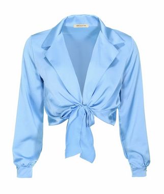 Satin wrap blouse baby blue
