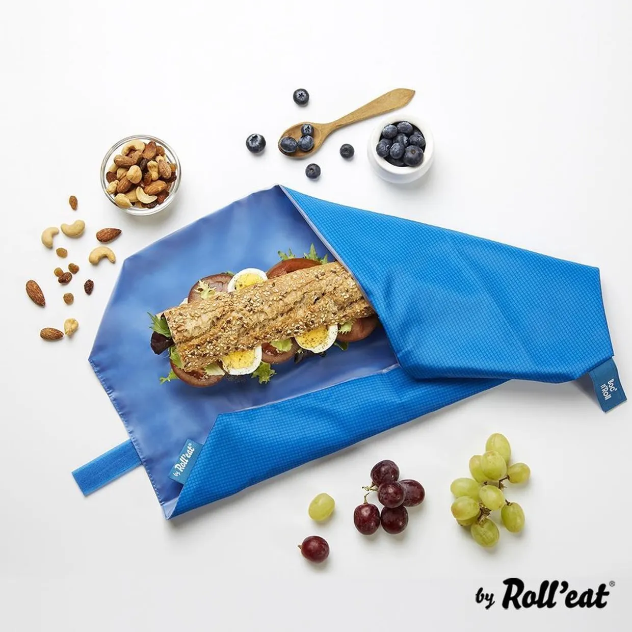 Boc'n Roll herbruikbaar lunchzakje - active blauw