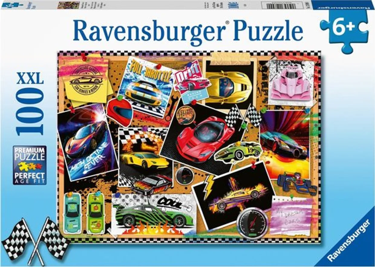 Puzzel: Prikbord met Raceautos (100)