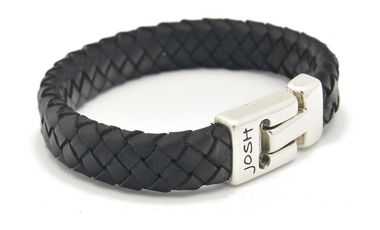 Silver Black Armband 24965-BRA-S/BLACK/L