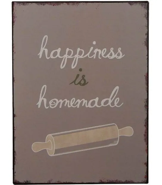 Tekstbord: "Happiness is homemade"