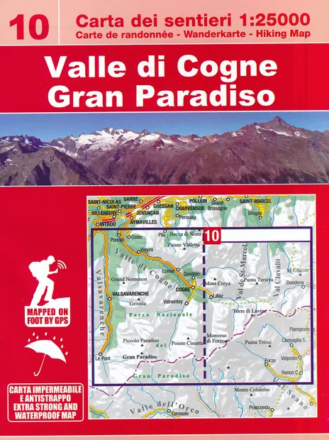 Wandelkaart 10 Valle di Cogne | L'Escursionista editore