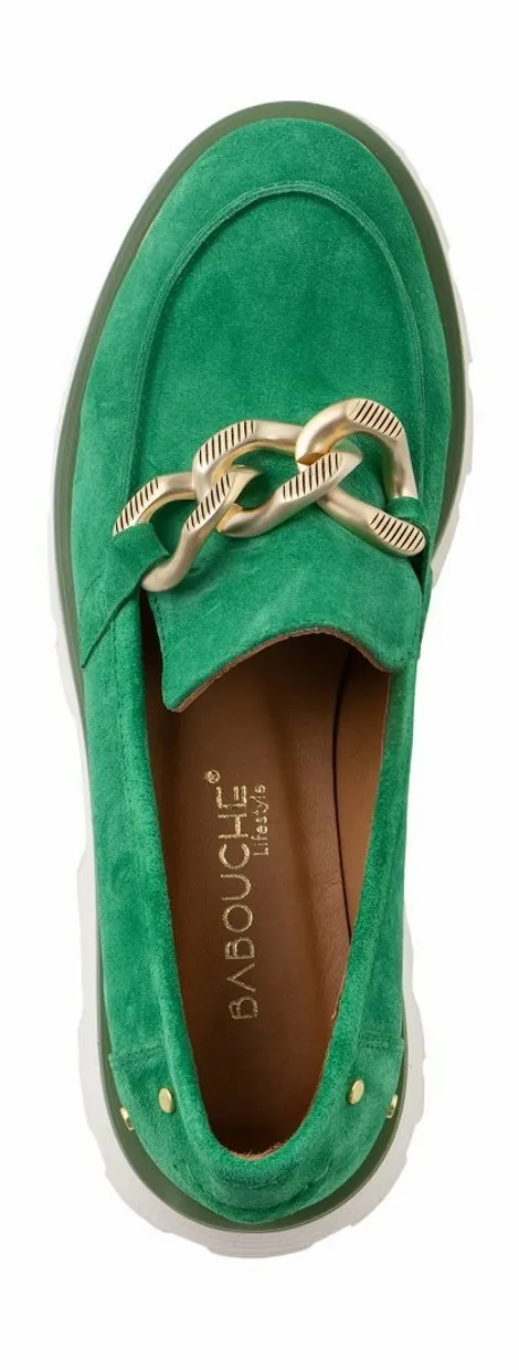 Babouche chunky loafer groen