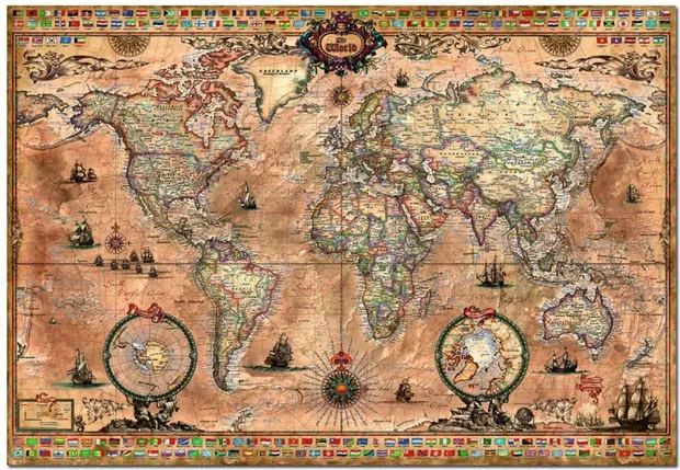 Legpuzzel Wereldkaart 1000 stukjes | Educa