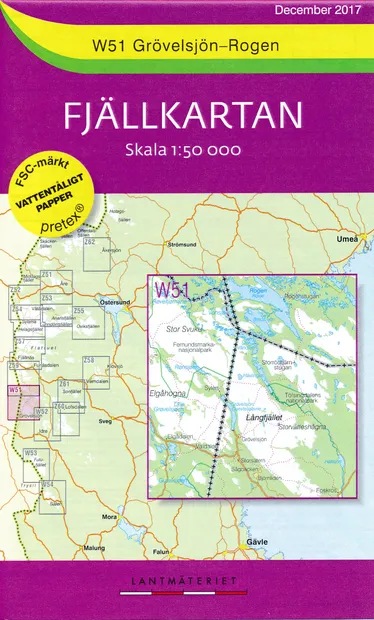 Wandelkaart - Topografische kaart W51 Fjällkartan Grövelsjön - Rogen |