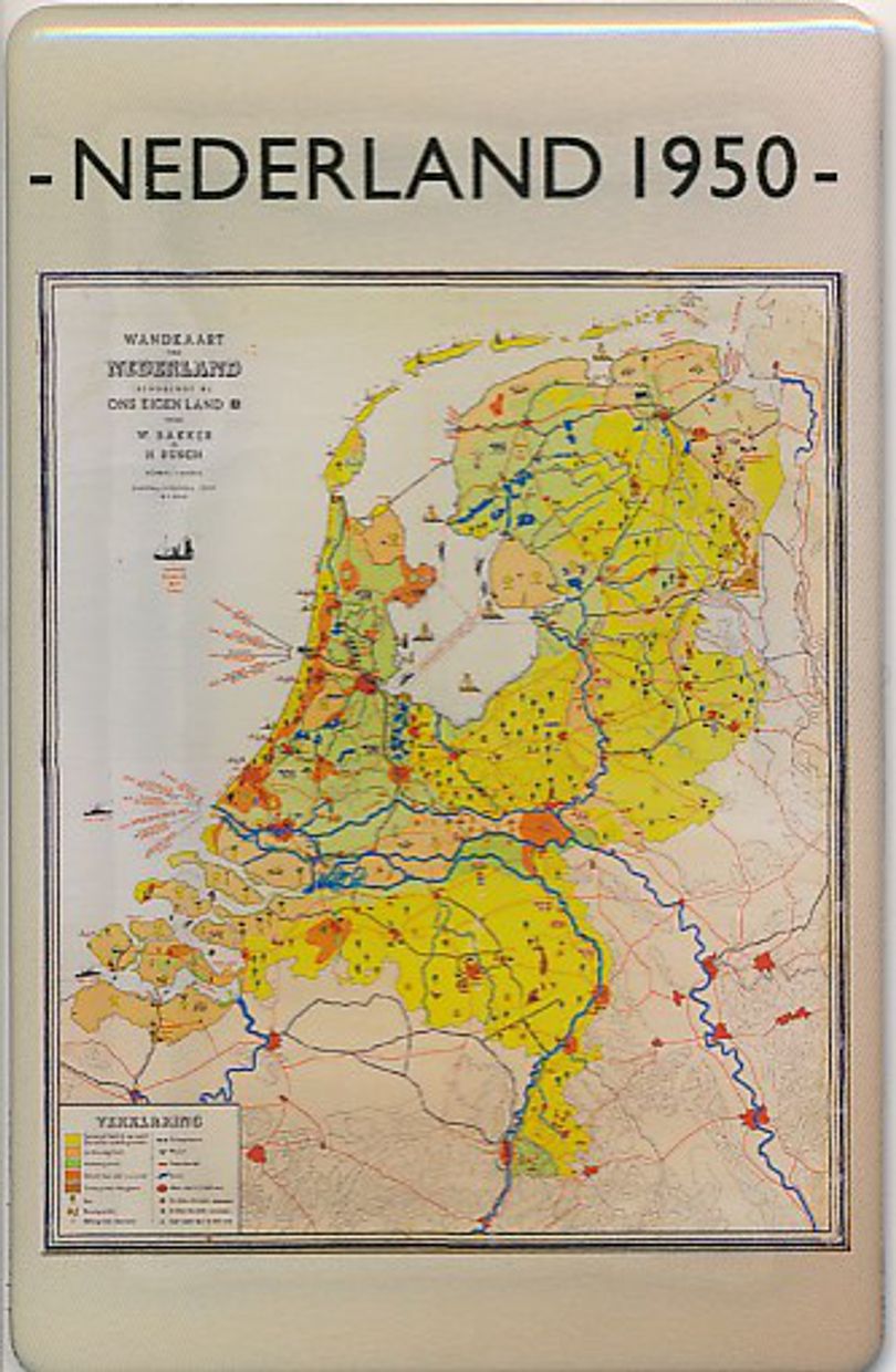 Metafoor Eigendom fontein Magneet oude schoolkaart Nederland 1950 | Bakker en Rusch - - | Warenhuis  Groningen