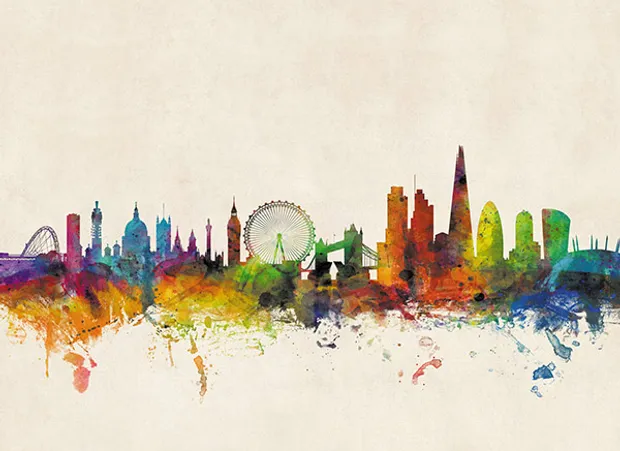 Stadskaart London City Skyline – Londen, 84 x 59 cm | Maps Internation