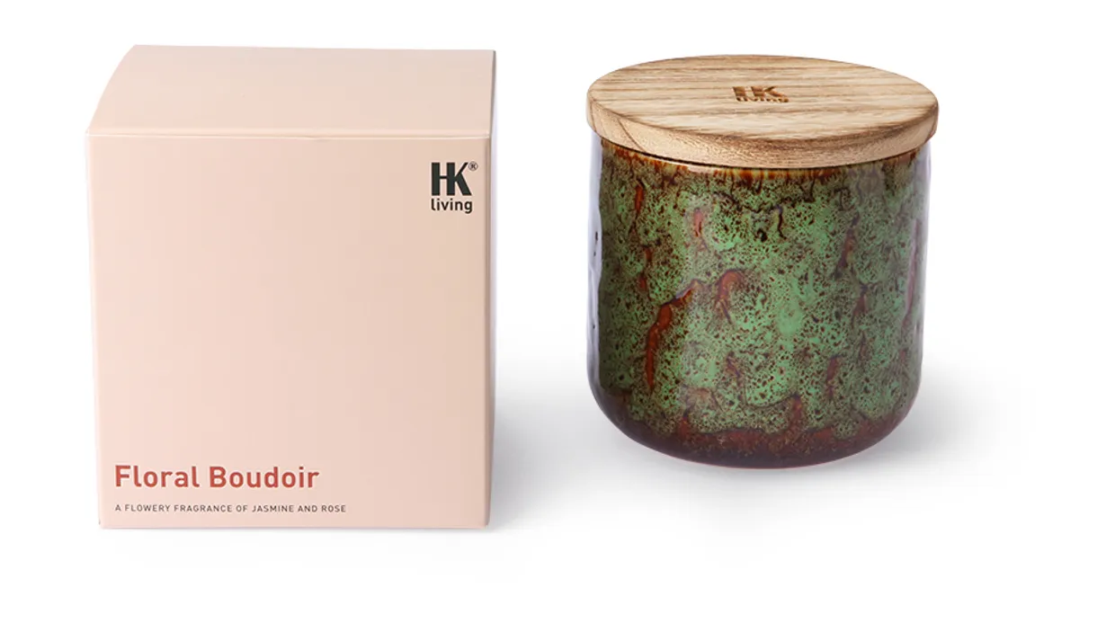Ceramic scented candle: floral boudoir