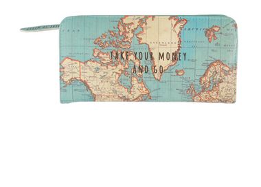Portemonnee met vintage wereldkaart | Sass & Belle