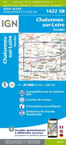 Wandelkaart - Topografische kaart 1422SB Chalonnes-sur-Loire | IGN - I