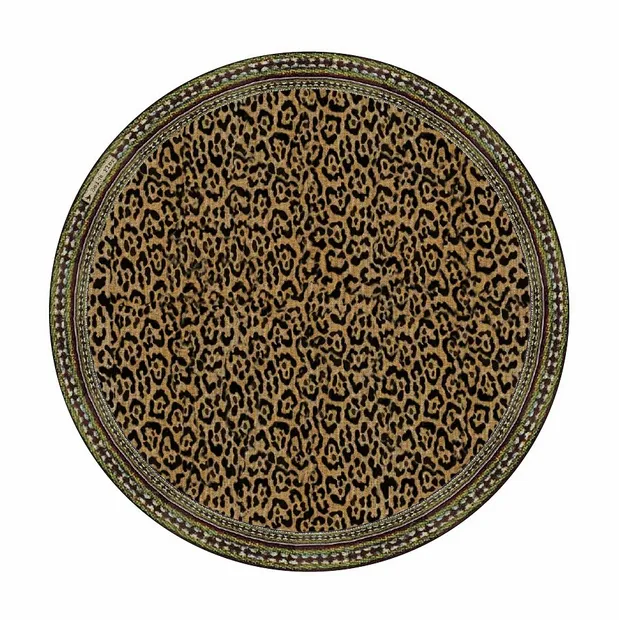Placemat rond Leopard Bruin
