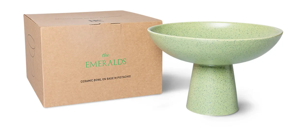 The emeralds: ceramic bowl on base M pistachio
