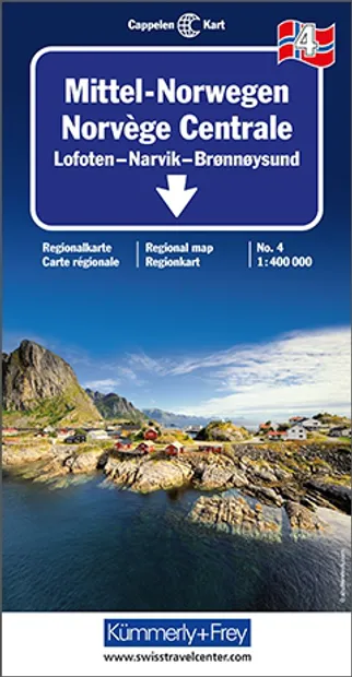 Wegenkaart - landkaart 4 Mittel-Norwegen, Lofoten, Narvik, Broennoeysu