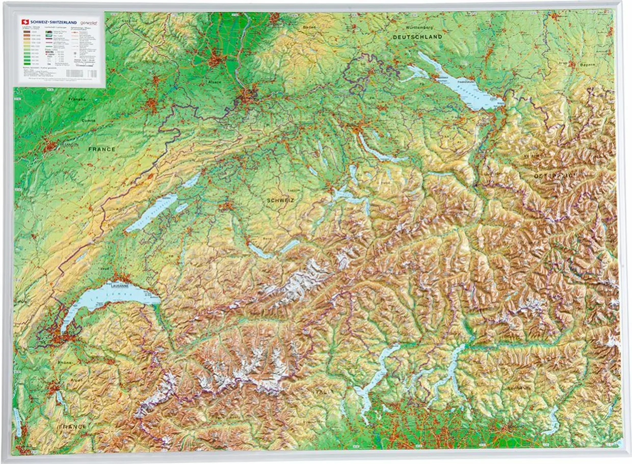 Reliëfkaart Zwitserland | GeoRelief
