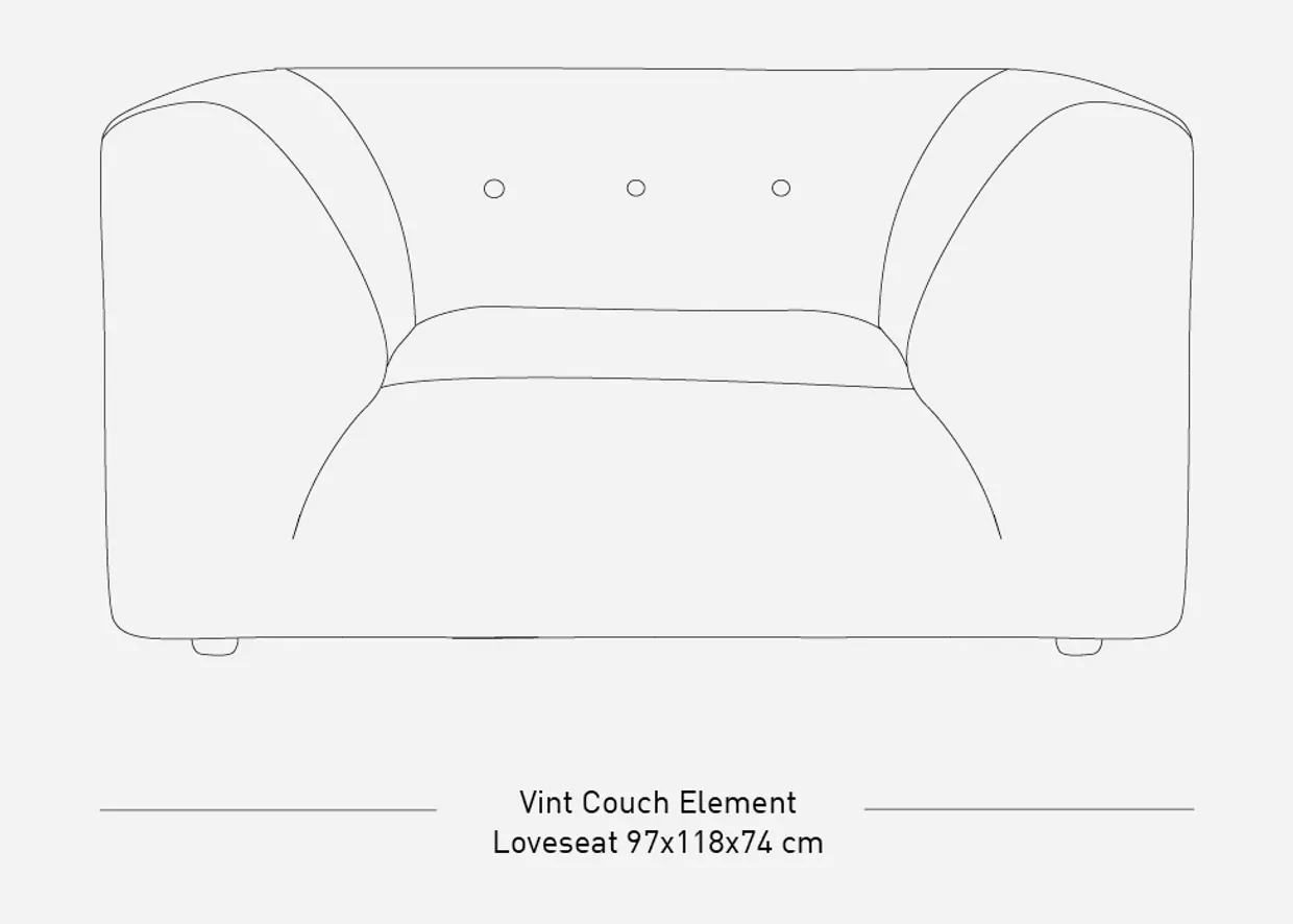 Vint couch: element loveseat, boucle, cream