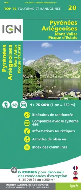 Fietskaart - Wandelkaart 20 Pyrenees Ariegeoises, Mont Valier, Pique d