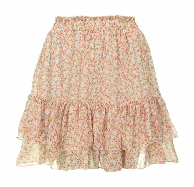 Boho short flower skirt pink