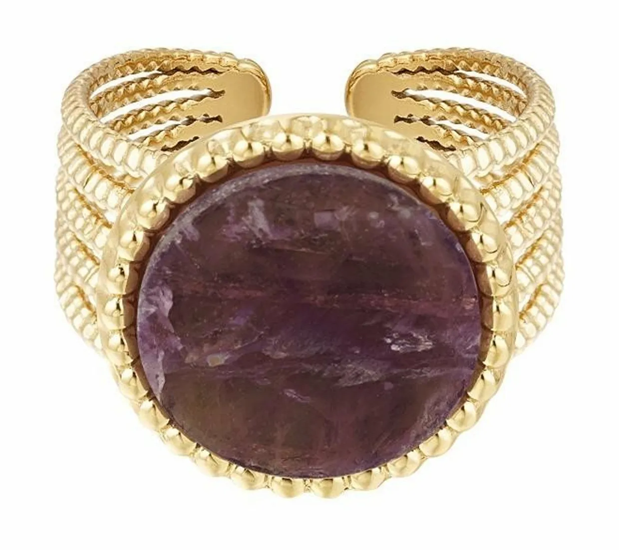 Statement ring steen paars