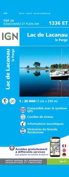 Wandelkaart - Topografische kaart 1336ET Lac de Lacanau & Le Porge | I