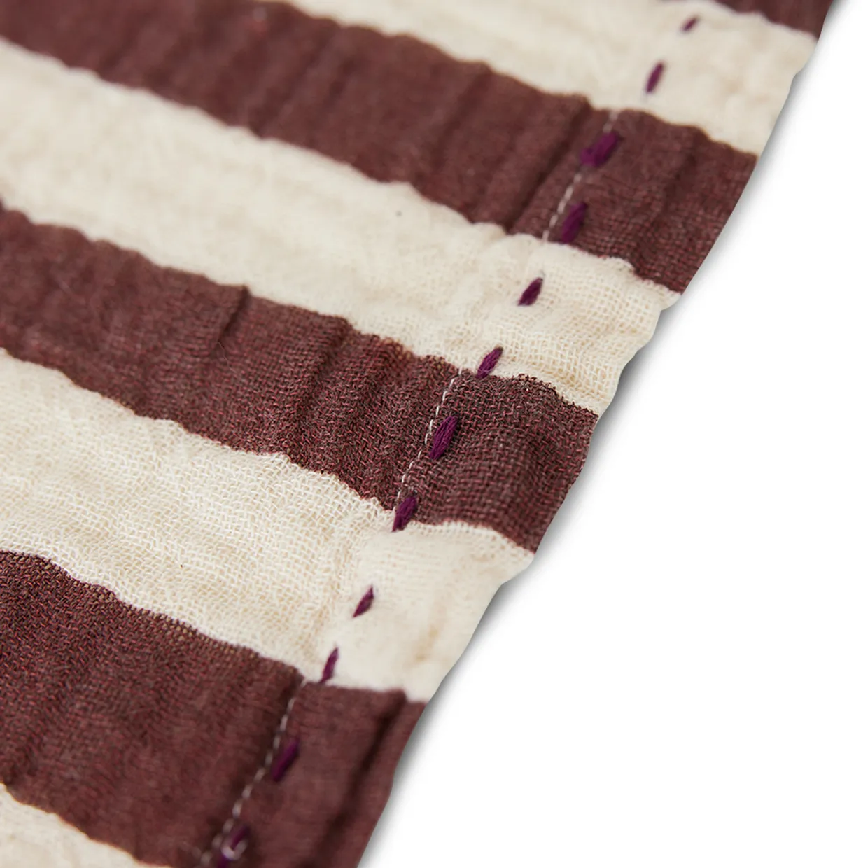 Cotton napkins striped burgundy (set of 2)