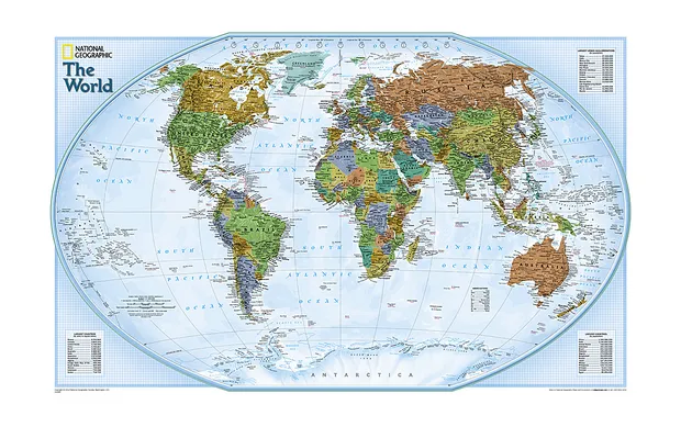 Wereldkaart World Explorer, 81 x 51 cm | National Geographic
