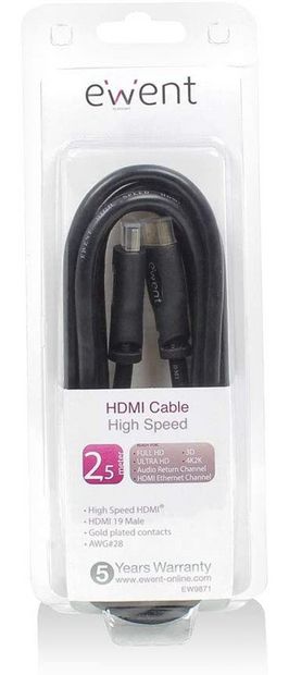 HDMI kabel 2,5 m HDMI Type A (Standaard) Zwart