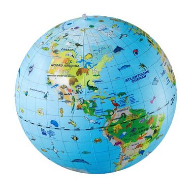 Opblaasbare wereldbol - globe Opblaasbare bal met dieren | Caly Toys