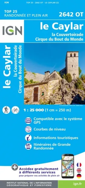 Wandelkaart - Topografische kaart 2642OT Le Caylar - La Couvertoirade