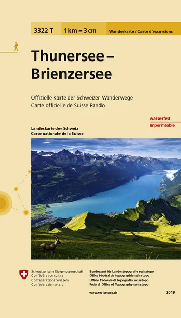 Wandelkaart - Topografische kaart 3322T Thunersee -Brienzersee | Swiss