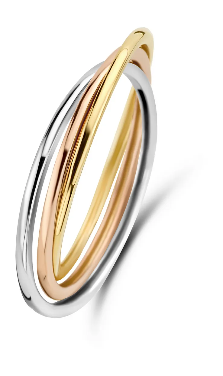 Tricolore Maeva 14 Karaat Gouden Ring Met Drie Kleuren Goud IB330039-54