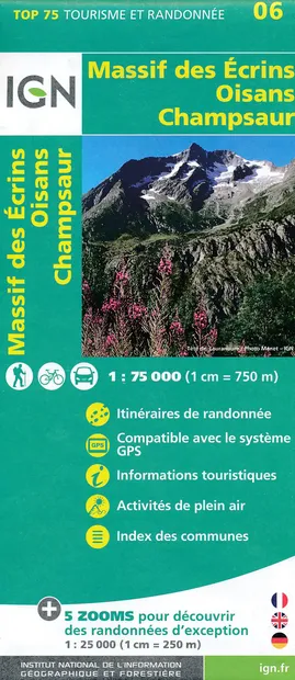 Fietskaart - Wandelkaart 06 Oisans Champsaur - Massif des Ecrins | IGN