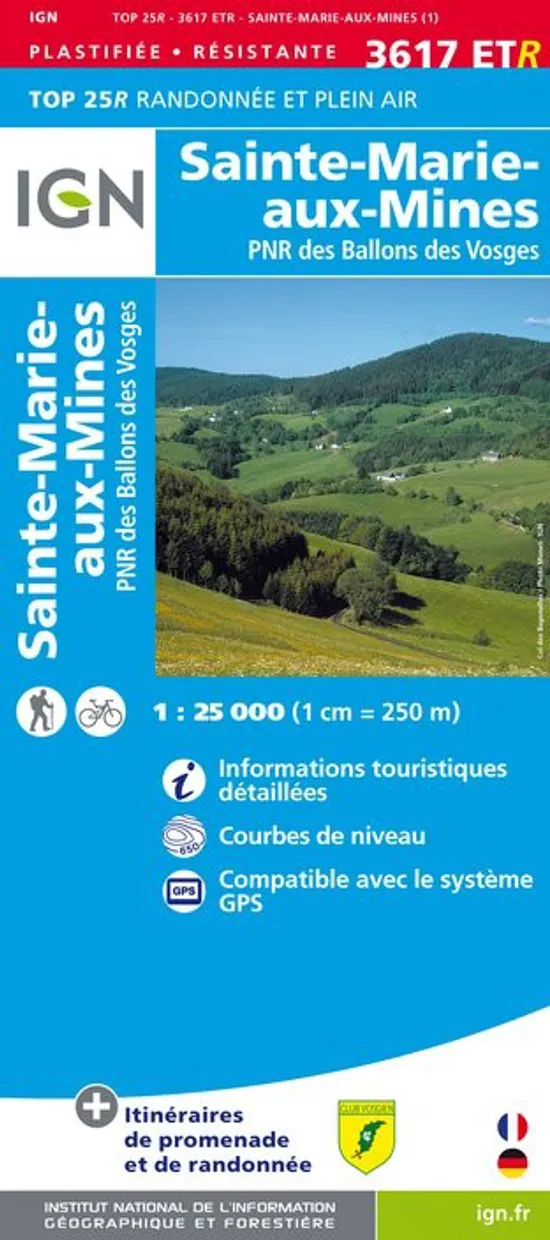 Wandelkaart - Topografische kaart 3617ETR Sainte-Marie-Aux-Mines | IGN