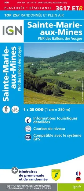 Wandelkaart - Topografische kaart 3617ETR Sainte-Marie-Aux-Mines | IGN