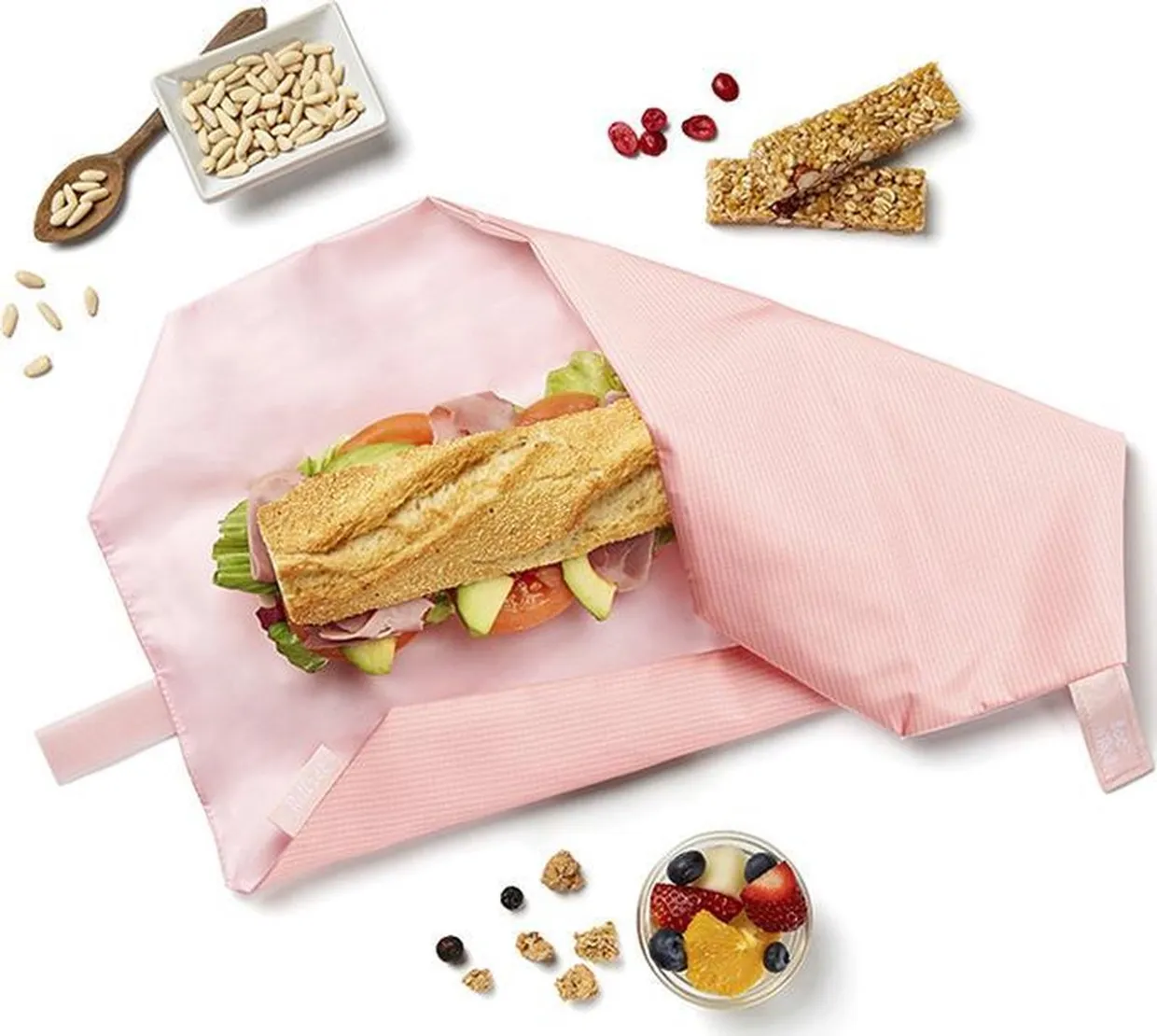 Boc'n Roll herbruikbaar lunchzakje - active Pink