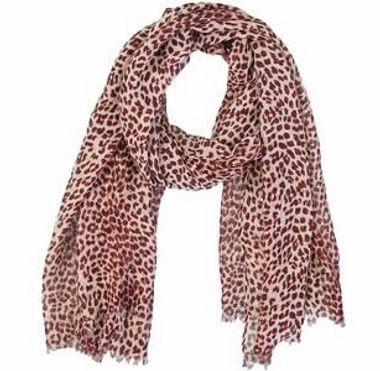 Leopard sjaal bordeaux