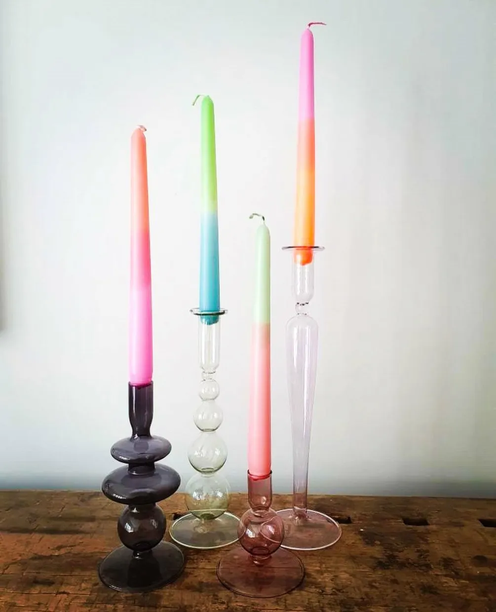 Colourful candles set 3 stuks Multi-color