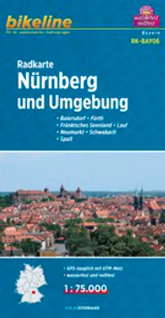 Fietskaart BAY06 Bikeline Radkarte Nürnberg und Umgebung | Esterbauer