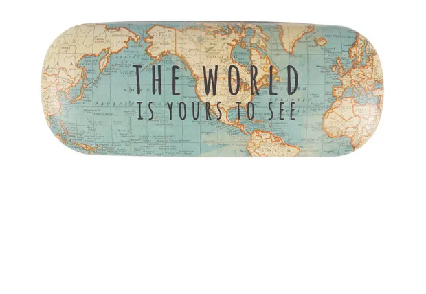 Brillenkoker met vintage wereldkaart | Sass & Belle