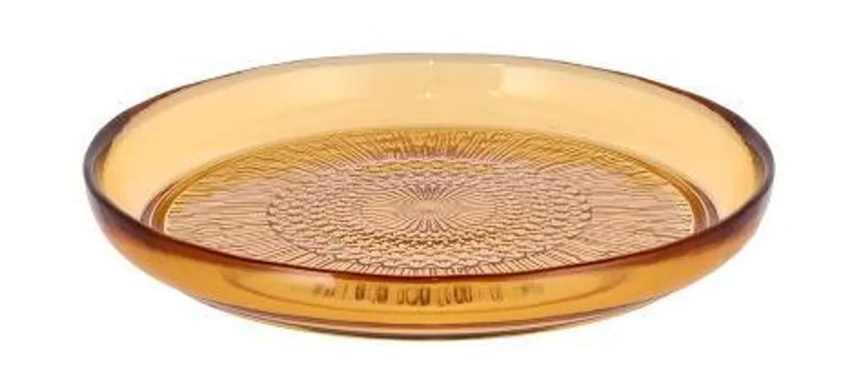 Kusintha glazen bordje 18 cm - Amber