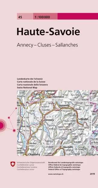 Fietskaart - Topografische kaart - Wegenkaart - landkaart 45 Haute-Sav