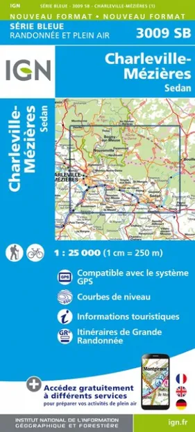 Wandelkaart - Topografische kaart 3009SB Charleville-Mézières | IGN -